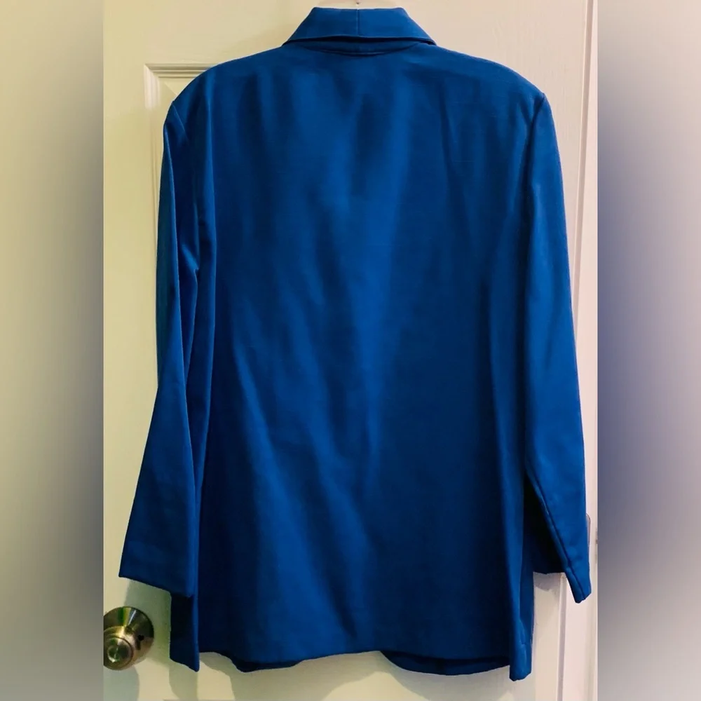 Royal Blue Jacket Blazer Size 12 Requirements Petite Made in the USA Vintage - Picture 2 of 9